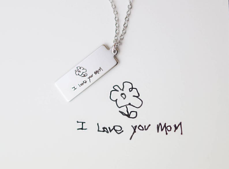 Child's Handwriting Necklace / Kids Writing Jewelry / Etsy