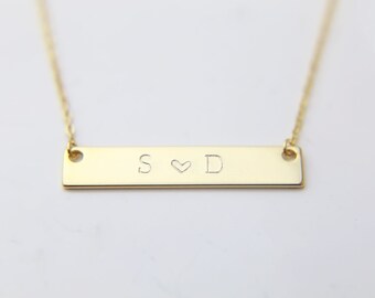 Name Necklace / Couples Necklace / Personalized Initial Necklace / Lovers Necklace