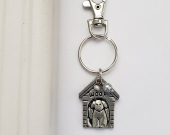 Dog keychain, dog lover gift, puppy keychain, gift for new dog owner, birthday gift for dog mom, dog zipper pull, cute keychain