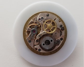 Steampunk Watch Parts Brooch, Upcycled Assemblage Jewelry