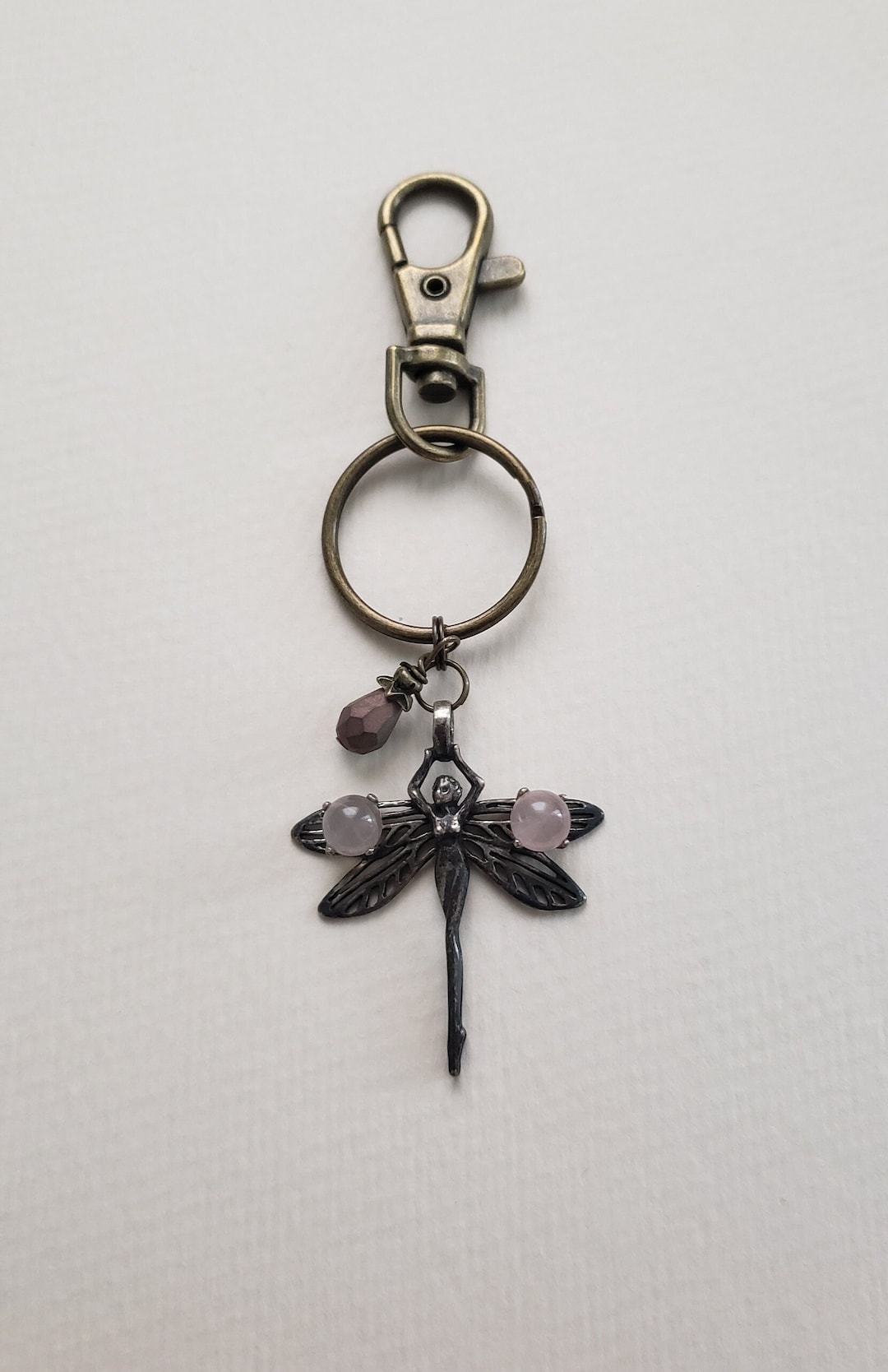 Dragonfly Keychain Birthday Gift for Friend Antique Bronze Etsy