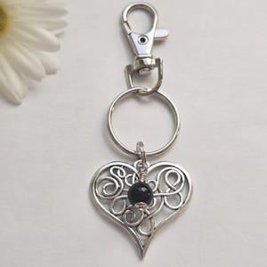 Heart charm keychain, filigree heart charm, decorative keychain, thank you gift, teacher appreciation gift, zipper pull, purse charm