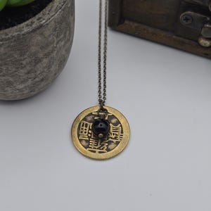 Chinese coin necklace, repurposed jewelry, antique bronze necklace, birthday gift for coin lover, good luck coin, antique bronze toggle imagen 11