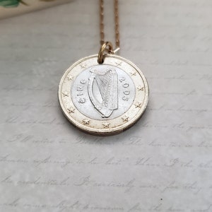 Irish coin necklace, Claddagh necklace, charm necklace, Irish gift for sister, harp jewelry, birthday gift for friend, Irish jewelry image 7