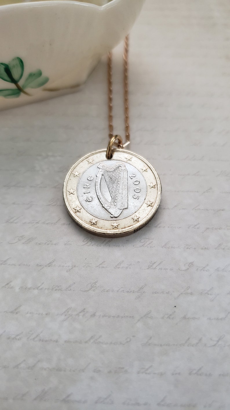 Irish coin necklace, Claddagh necklace, charm necklace, Irish gift for sister, harp jewelry, birthday gift for friend, Irish jewelry image 7