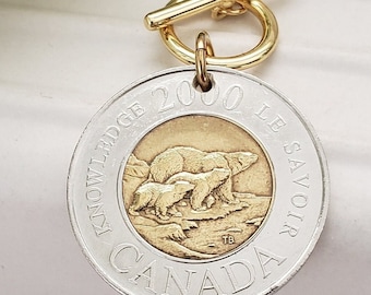 Canadian coin necklace, Queen Elizabeth jewelry, repurposed jewelry, coin jewelry, Canadian gift for best friend, gold coin necklace