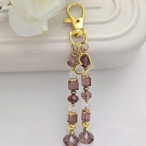 Purse charm for handbag, beaded purse charm, planner charm, birthday gift for daughter, gold purse charm, stocking stuffer, bookbag charm