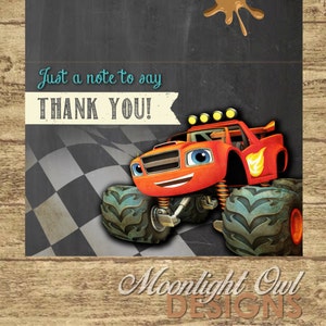 Blaze Monster Truck Monster Machines Thank You Cards