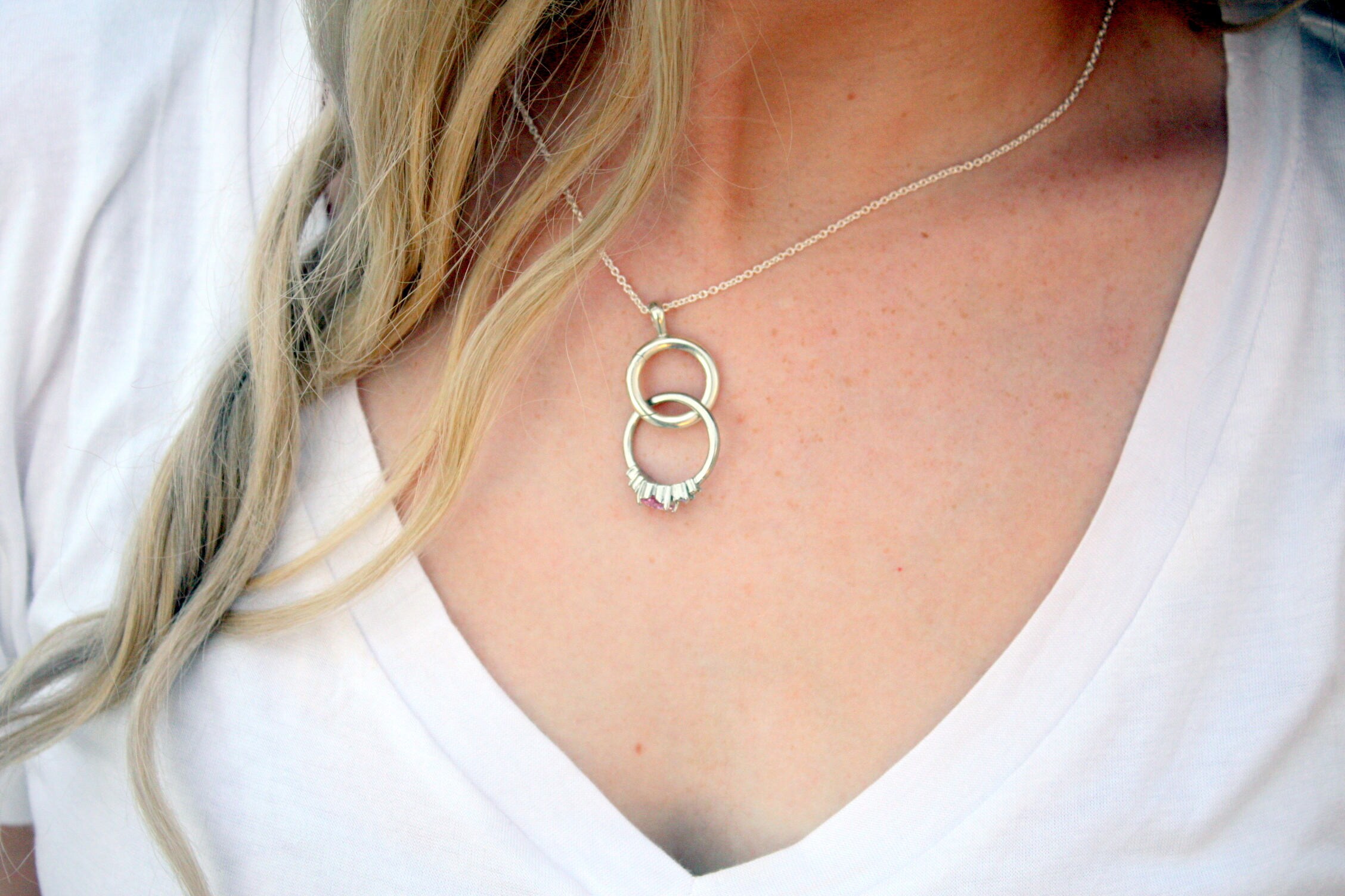 Ring Holder Necklace with Circle Clasp Round Ring Saver Etsy