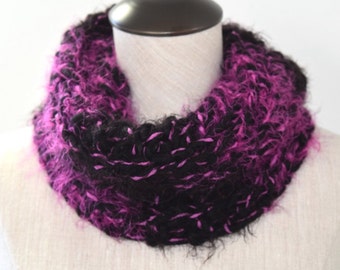 Hot Pink Night - This cozy snood will keep you warm during this winter season. One size fits all.
