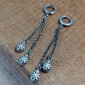 Sterling Silver Earrings, Modern Jewelry, Handmade Earrings, Filigree Earrings, hoops earrings, Openwork earrings