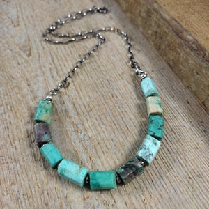 Necklace - oxidized sterling silver with turquoise, gemstone, handmade jewelry, natural stone Cyber Sale 2023