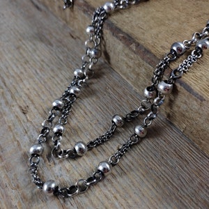 Necklace - oxidized sterling silver, Handmade jewelry, Raw silver