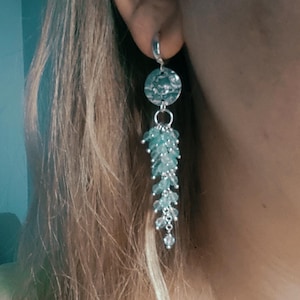 Orecchini - argento sterling ossidato e topazio, Orecchini con perline, Gioielli fatti a mano