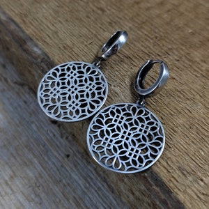 Sterling Silver Earrings, Modern Jewelry, Handmade Earrings, Filigree Earrings, Textured earrings, hoops earrings, Openwork earrings