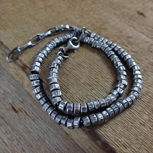 Necklace - oxidized sterling silver, Handmade jewelry, Raw silver