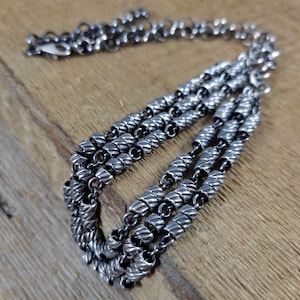 Necklace - oxidized sterling silver, Handmade jewelry, Raw silver
