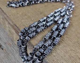 Necklace - oxidized sterling silver, Handmade jewelry, Raw silver