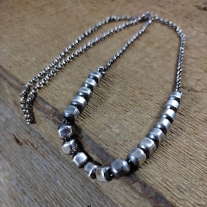 Necklace - oxidized sterling silver, Handmade jewelry, Raw silver