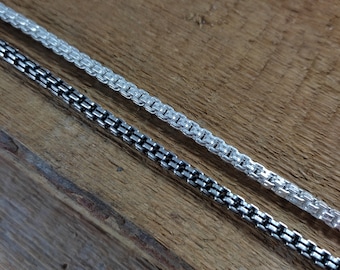 Collar - plata de ley oxidada, joyería hecha a mano, cadena de plata de ley, collar de cadena hecho a mano, collar moderno de plata cruda, unisex