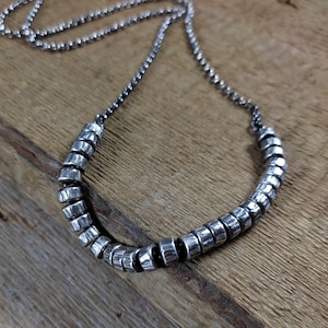 Necklace - oxidized sterling silver, Handmade jewelry, Raw silver