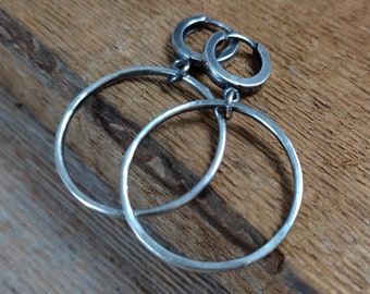 Sterling silver earrings, solid silver 925 earrings, modern jewelry, oxidized sterling silver 925