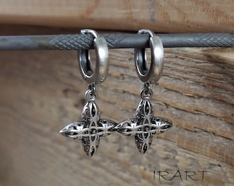 Earrings - oxidized sterling silver, Handmade jewelry
