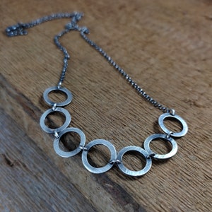 Delicate necklace - oxidized sterling silver, Handmade jewelry, Raw silver Cyber Sale 2023