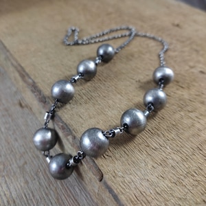Necklace - oxidized sterling silver, Handmade jewelry, Raw silver