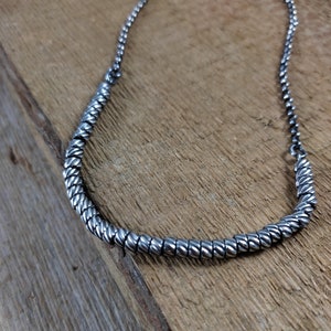 Necklace - oxidized sterling silver, Handmade jewelry, Raw silver