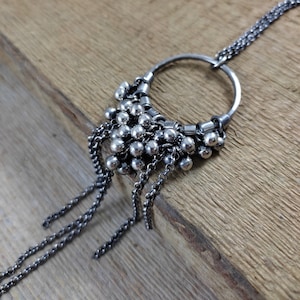 Necklace - oxidized sterling silver, Handmade jewelry, Raw silver