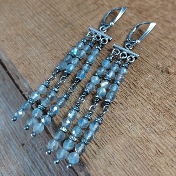 Boucles D'oreilles Pendantes En Argent Massif 925 – Style Créole Dormeuses – Créateur BRIGITTE – Occasion