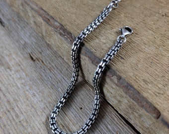 Bracelet- oxidized sterling silver, handmade jewelry, Sterling silver Chain, Handmade chain bracelet, modern raw silver bracelet, unisex