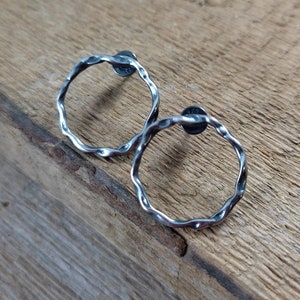 Earrings - oxidized sterling silver, Handmade jewelry