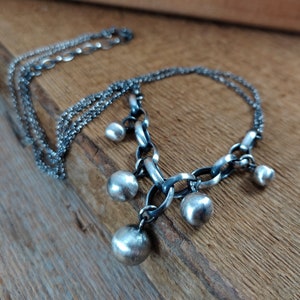 Delicate necklace - oxidized sterling silver, Handmade jewelry, Raw silver