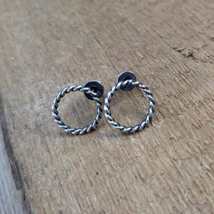 Earrings - oxidized sterling silver, Handmade jewelry