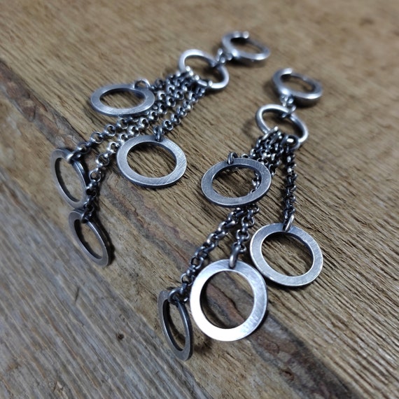 Sterling Silver Earrings, Modern Jewelry, Handmade Earrings, Filigree Earrings