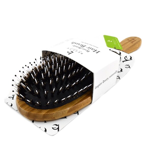 Hair Brush Boar Bristle Hair Brush Natural Wooden Bamboo Etsy