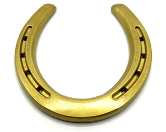 Lucky Golden Horseshoe- Handcrafted Gold Painted Horseshoe for Luck and Elegance, Kentucky Derby