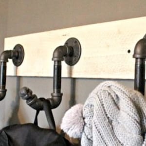 Industrial coat hooks, farmhouse Jacket hanger, steam punk themed hat rack, Mud room, entryway, Laundry room wall coat hook
