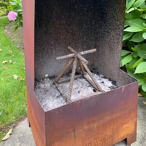 Fire Pit Grate, Camp fire Teepee Grate, Steel fire grate, cooking fire grate, LOW smoke, BIG flames, Chimenea Fire grate, Fathers Day