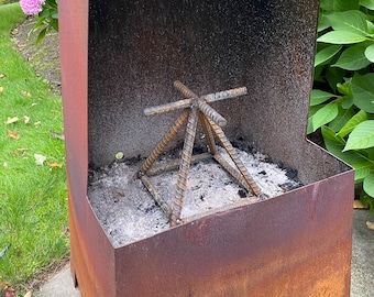 Fire Pit Grate, Camp fire Teepee Grate, Steel fire grate, cooking fire grate, LOW smoke, BIG flames, Chimenea Fire grate, Fathers Day