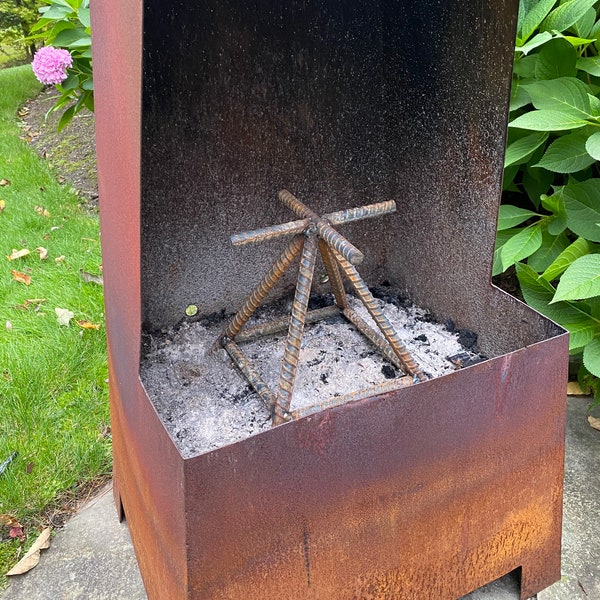 Fire Pit Grate, Camp fire Teepee Grate, Steel fire grate, cooking fire grate, LOW smoke, BIG flames, Chimenea Fire grate, Fathers Day