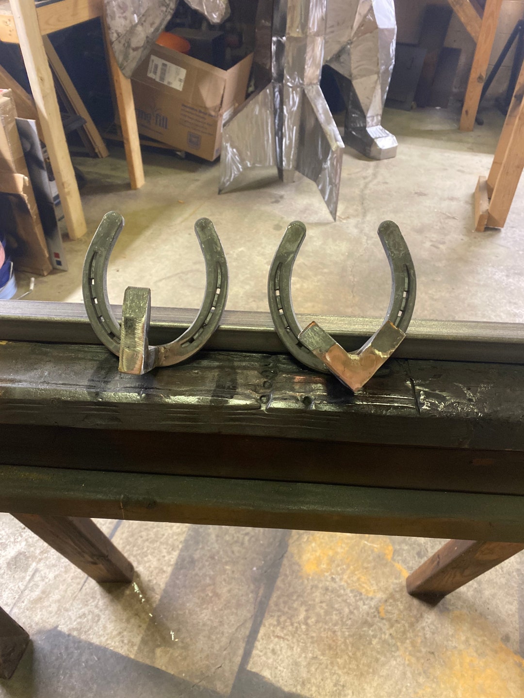 Welded Railroad Hook/horseshoe Hook Horseshoe Hook Farmhouse Etsy