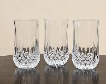 Set of Three Cristal d'Arques Longchamp Crystal Highball Tumblers