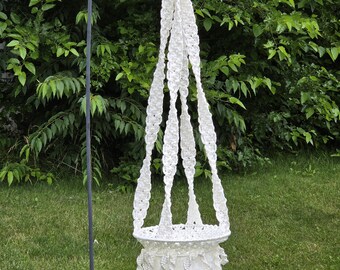 Vintage Macrame Platter or Tray Style Plant Holder,