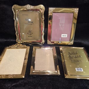 Set of 5 Solid Brass Gallery Wall Picture Frames