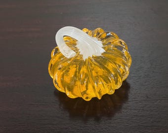 Handmade glass pumpkin paper weight