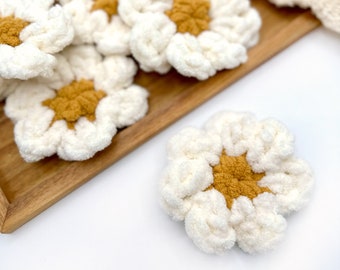 Makeup Remover Pad Set, Eco Friendly Reusable XL Flower Face Cloths, Plush Crochet Washcloth, Self Care Gift