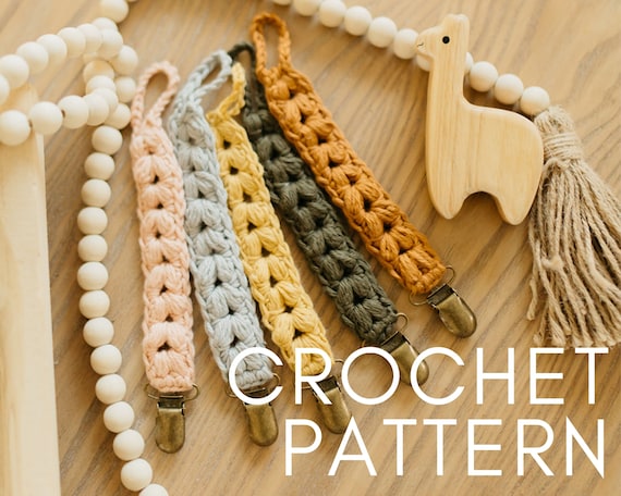 3 in 1 Crochet Pattern Pacifier Clip Keychain Wristlet Keychain Pattern the Emmer Collection Etsy Norway